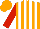Silk - Orange and white stripes, red sleeves