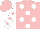 Silk - Pink, white spots, white sleeves with pink spots, pink cap