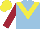 Silk - Light blue, yellow chevron, maroon sleeves, yellow cap