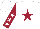 Silk - White, garnet star, garnet sleeves, white stars, white cap