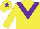 Silk - Yellow, purple chevron, purple star on cap