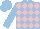 Silk - Light blue and pink diamonds, light blue sleeves