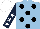 Silk - Light blue, black spots, dark blue sleeves, white stars, white cap