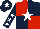 Silk - Red and dark blue quartered, white star, dark blue sleeves, white stars, dark blue cap, white star