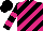 Silk - Black and cerise diagonal stripes, cerise hoops on black sleeves