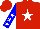 Silk - Red, white star,  white stars on blue sleeves