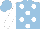 Silk - Light blue ,white dots , white sleeves