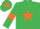 Silk - Emerald green, orange star, armlets and star on cap