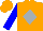 Silk - Orange, silver diamond, blue sleeves