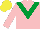 Silk - pink, emerald green chevron, yellow cap