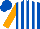 Silk - Royal blue and white stripes, orange sleeves