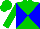 Silk - Green, blue diagonal quarters