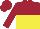 Silk - maroon, yellow halved horizontally