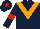 Silk - dark blue, orange chevron, red armbands, red star on cap