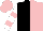 Silk - Black and pink halves, pink bars on white sleeves, pink cap