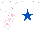 Silk - White, royal blue star, pink stars on white slvs