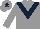 Silk - Grey, dark blue chevron and star on cap