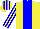 Silk - Yellow, blue stripe, blue stripes on sleeves, striped cap