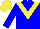 Silk - Big-blue body, yellow chevron, big-blue arms, yellow cap