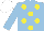 Silk - LIGHT BLUE, YELLOW spots, WHITE cap