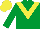 Silk - Emerald Green, Yellow chevron, Yellow cap