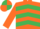 Silk - Orange, Emerald Green chevrons, quartered cap