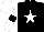 Silk - Black, white star, black armbands on white sleeves, white cap