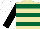 Silk - Beige, dark green hoops, black sleeves, white cap