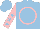 Silk - Light blue, pink circle, light blue stars on pink sleeves