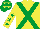 Silk - Yellow, emerald green cross belts, yellow sleeves, emerald green stars, emerald green cap, yellow stars