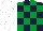 Silk - Dark blue, emerald green blocks, white sleeves and cap