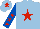 Silk - Light blue, red star, royal blue sleeves, red stars, light blue cap, red star