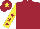 Silk - Maroon, yellow sleeves, maroon stars, maroon cap, yellow star