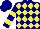 Silk - Navy and yellow diamonds, yellow bars on navy sleeves