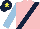 Silk - Pink, dark blue sash, light blue sleeves, dark blue cap, yellow star