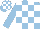Silk - Light blue and white blocks, light blue sleeves, light blue and white checked cap