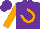 Silk - Purple, orange horseshoe 'cg' on back, orange sleeves, purple cap
