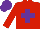 Silk - Red, purple cross, purple cap