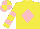 Silk - Yellow, pink diamond, pink bars on sleeves, pink and yellow quartered cap