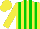 Silk - Yellow, purple and green stripes, yellow cap