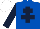 Silk - Royal blue, dark blue cross of lorraine and sleeves, white cap
