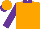 Silk - Orange, purple sleeves and collar, orange cap, purple peak