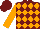 Silk - Burgundy, orange diamonds, orange sleeves