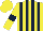 Silk - Yellow and dark blue stripes, yellow sleeves, dark blue armlets