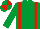 Silk - Emerald green, red braces, quartered cap