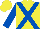 Silk - Yellow, royal blue cross belts and sleeves