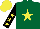 Silk - Dark green, yellow star, black sleeves, yellow stars, yellow cap