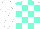 Silk - white and aqua checked, white sleeves