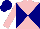 Silk - Pink and navy diagonal quarters, navy cap