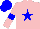 Silk - pink, blue star, blue armbands and cap